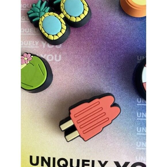 5 Pk Crocs Jibbitz Happy Summer Popsicle Coconut Peace Sign Pineapple Sunglasses - Picture 3 of 9